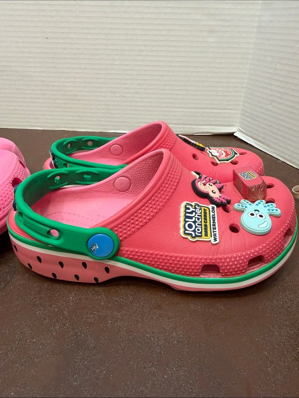 Kids Crocs Classic Pink Slip-On Clogs - 2 pairs, size youth 13